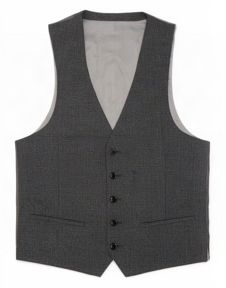 Giletă Dkny pentru bărbați slim fit UK 38 Medium Gri Lână