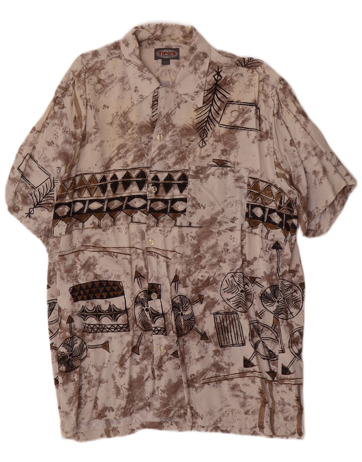 Cămașă cu mânecă scurtă cu model abstract pentru bărbați Tipo' S, mare, multicoloră