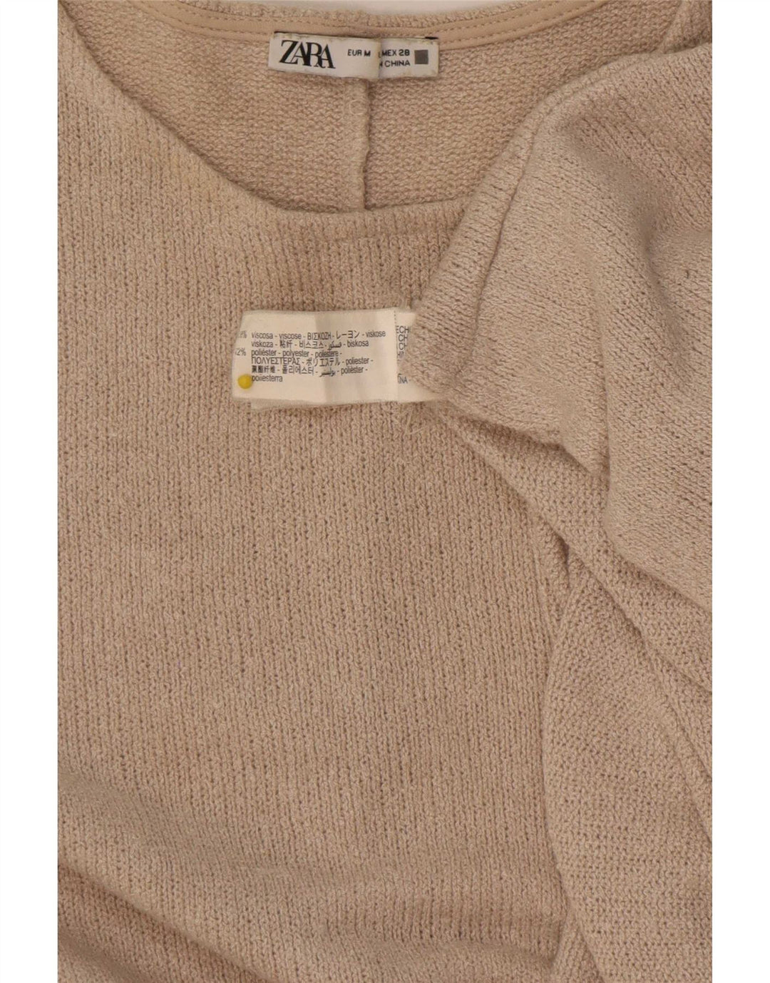 Bluză supradimensionată pentru femei Zara UK 14 Medium Bej Viscoză