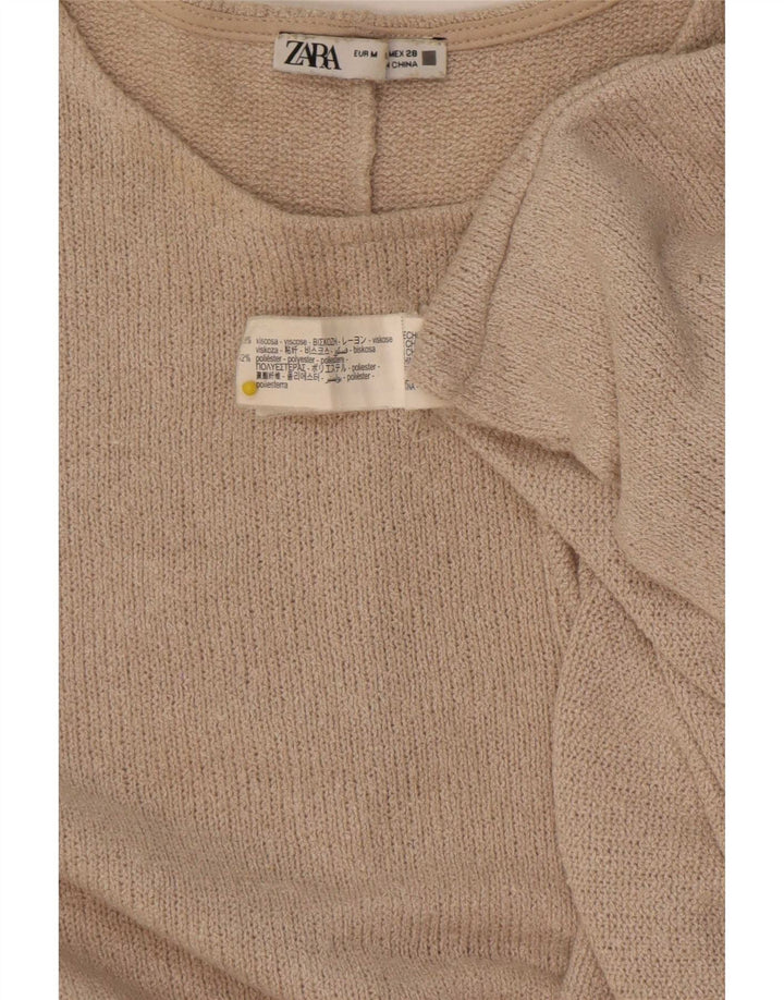 Bluză supradimensionată pentru femei Zara UK 14 Medium Bej Viscoză