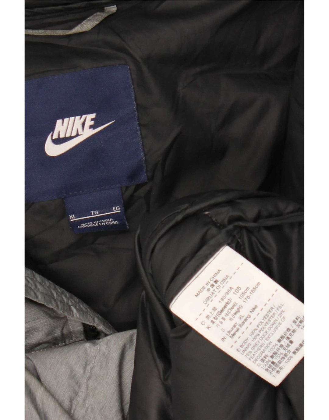 Jachetă căptușită cu glugă Nike pentru femei UK 18 XL poliester gri
