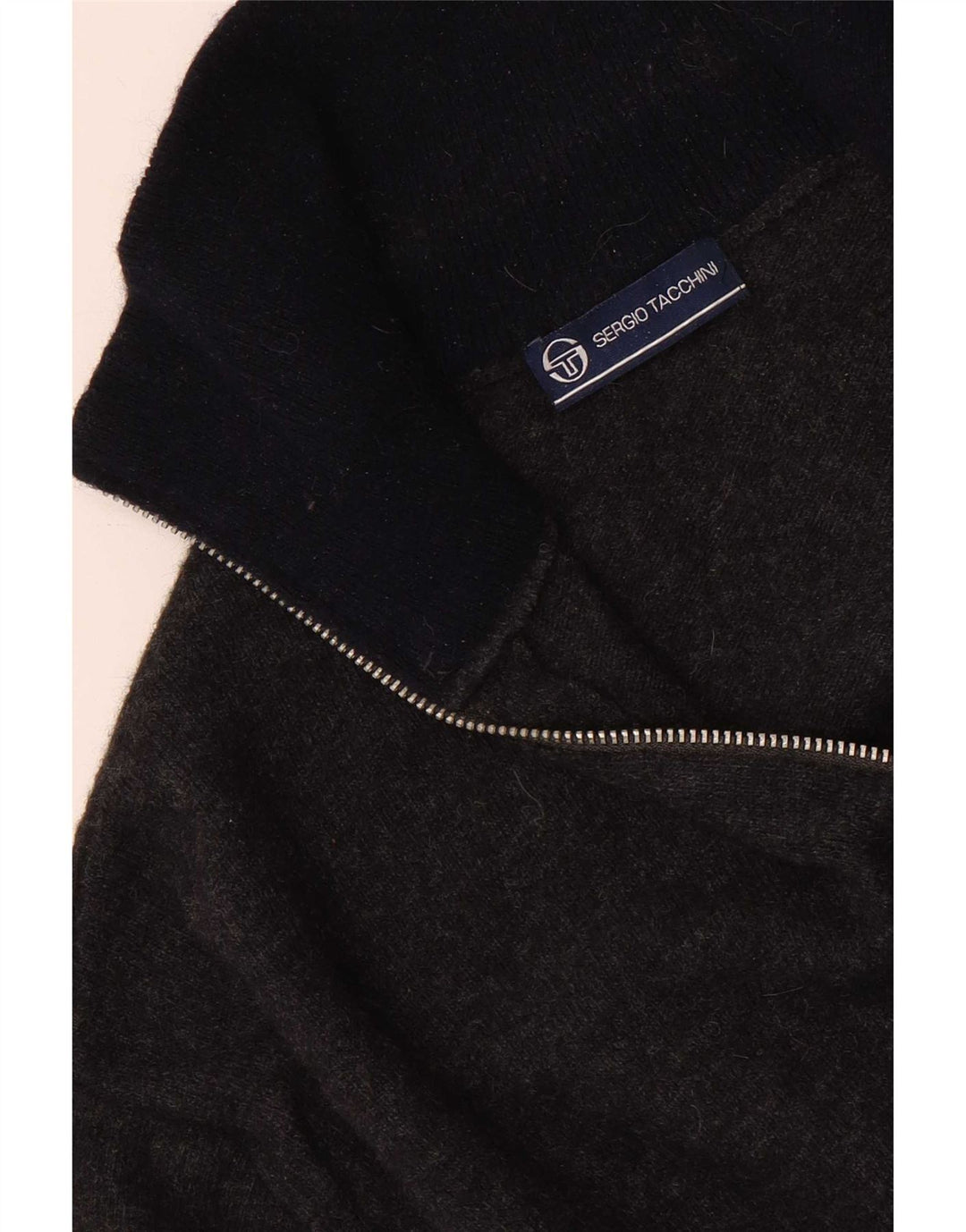 Pulover pentru bărbați Sergio Tacchini, cu fermoar și gât, gri mediu