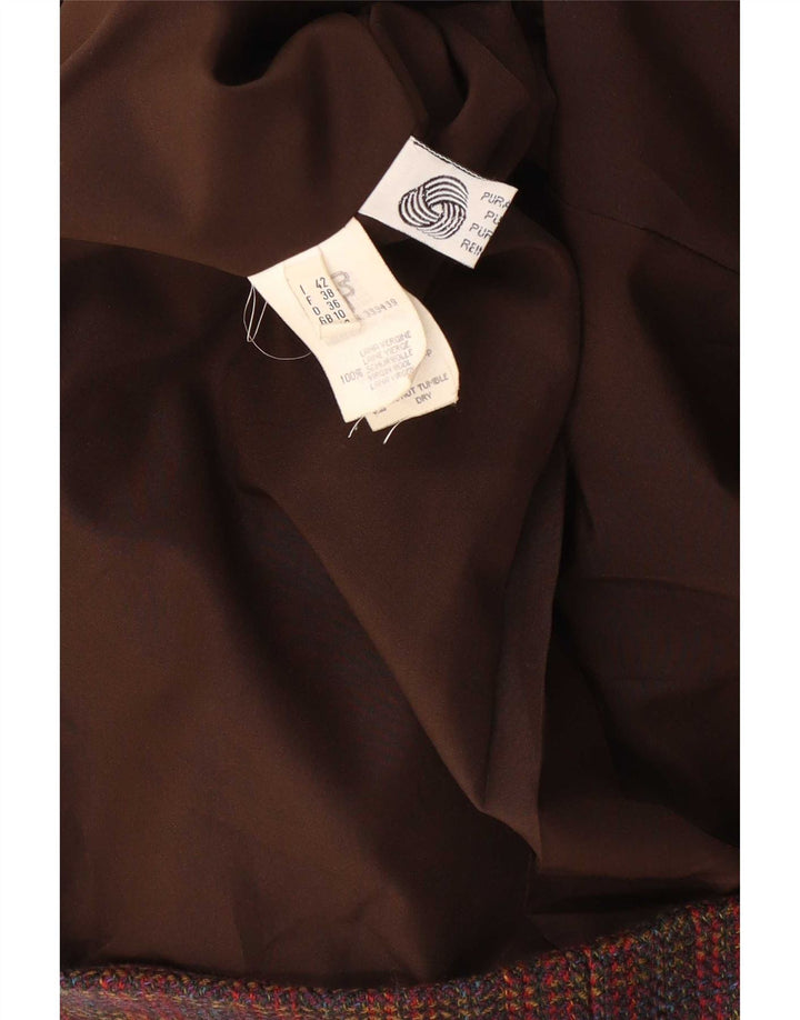 Jachetă vintage pentru femei cu 3 nasturi, blazer supradimensionat, UK 10 mic, burgundă