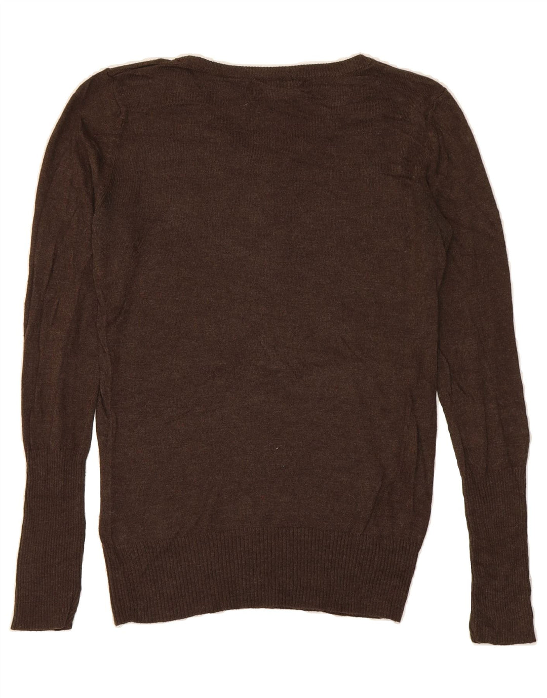 MOSSIMO Womens Oversized V-Neck Jumper Sweater UK 6 XS Brown Nylon Vintage Mossimo and Second-Hand Mossimo from Messina Hembry 