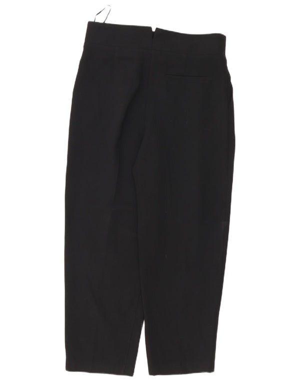Topshop Pantaloni tăiați cu talie înaltă pentru femei UK 12 Medium L30 L25 Negru