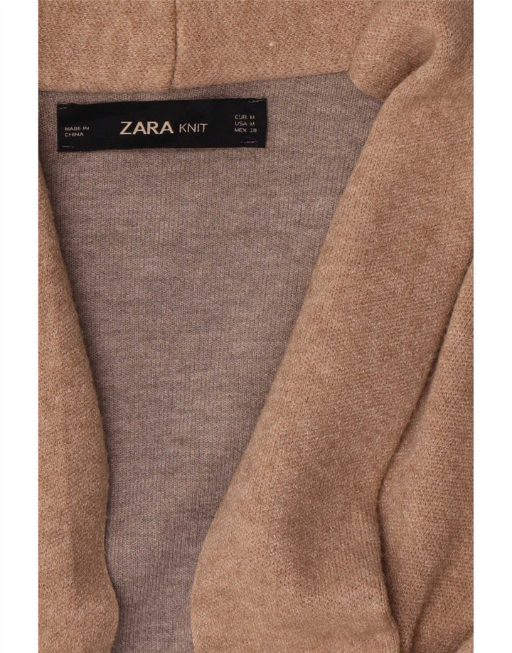 Pulover Cardigan Asimetric pentru Femei Zara UK 14 Medium Bej