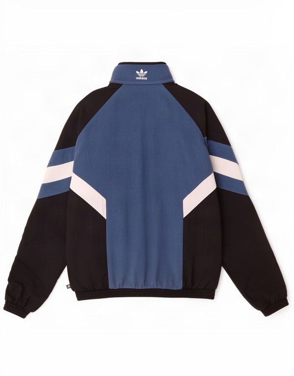Adidas Mens Pullover Tracksuit Top Jacket Small Blue Colourblock Polyester