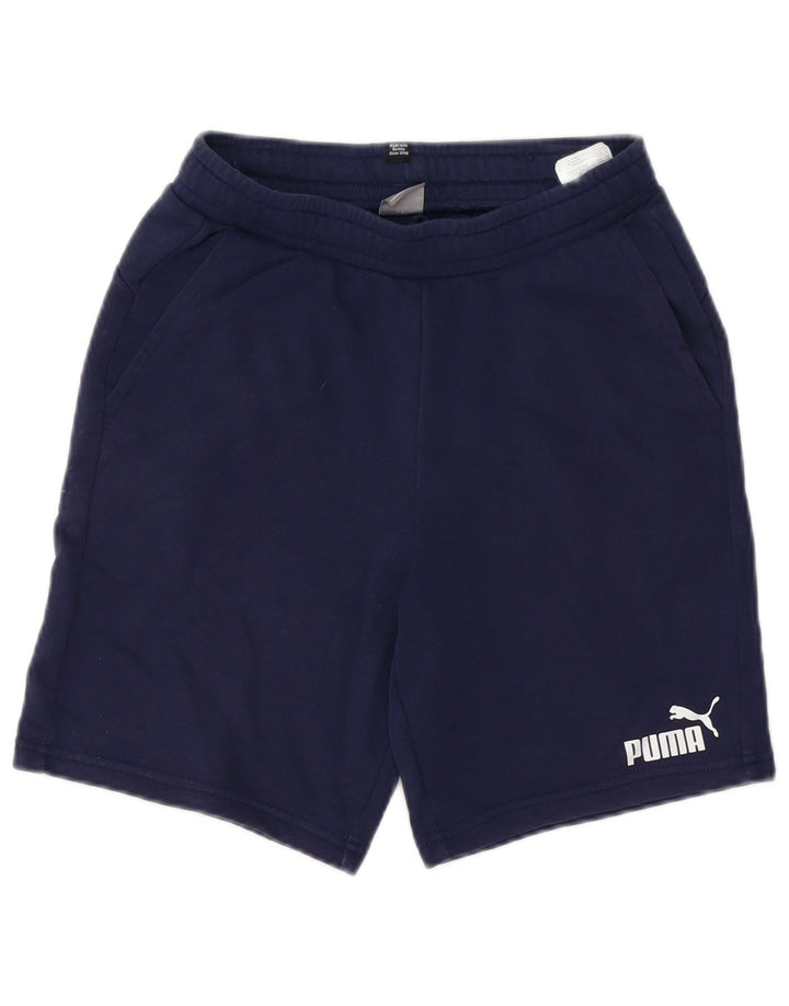 Pantaloni scurți sport Puma pentru băieți 13-14 ani, bumbac bleumarin