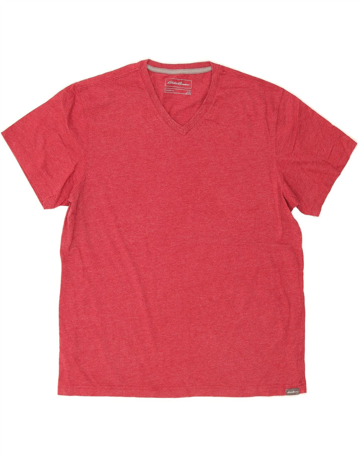 EDDIE BAUER Mens T-Shirt Top Large Red Cotton Vintage Eddie Bauer and Second-Hand Eddie Bauer from Messina Hembry 