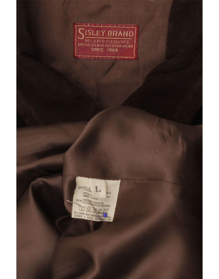 Jachetă pentru bărbați Sisley Relaxed Elegance din piele intoarsa UK 40 Mare, maro, piele