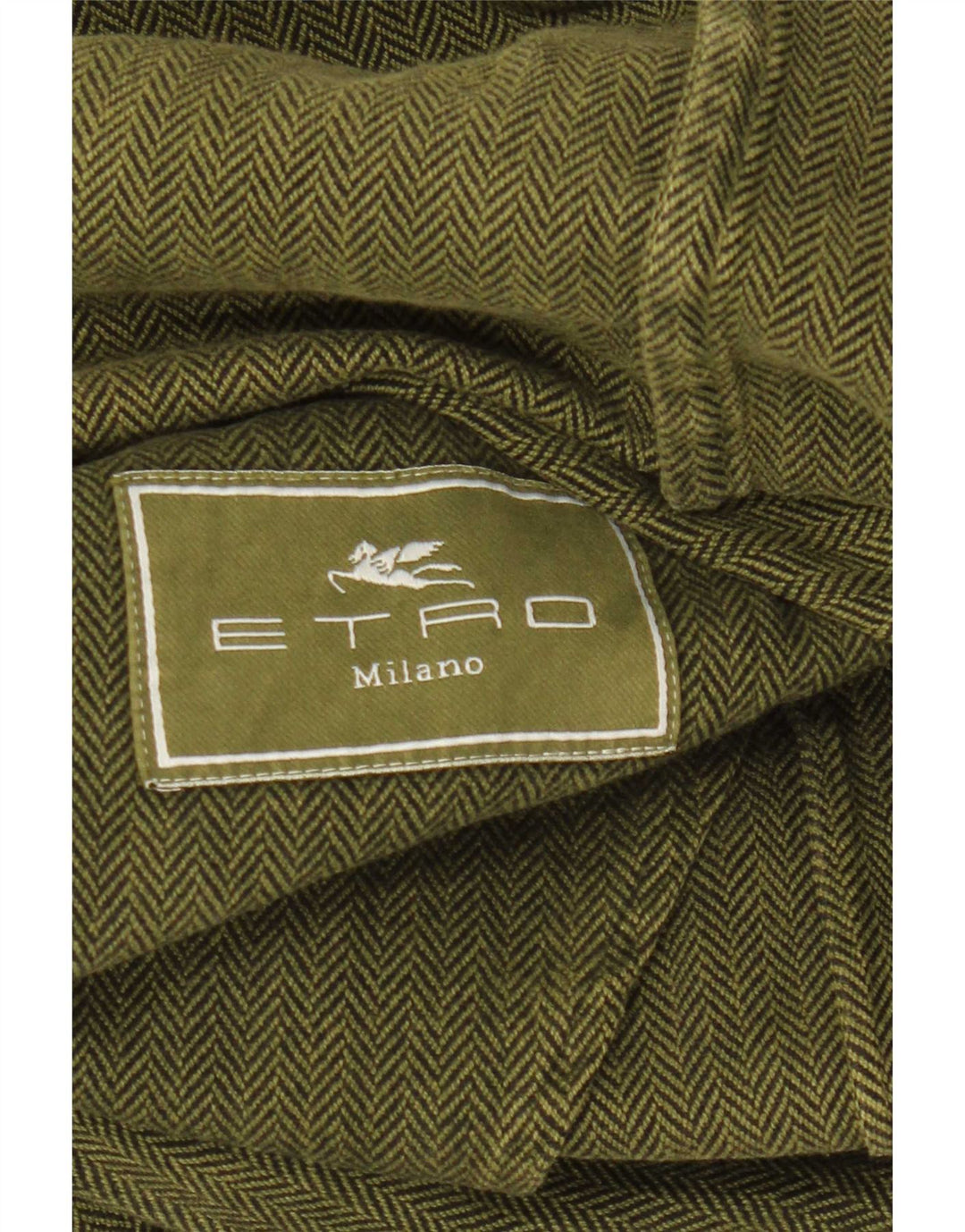 Jachetă Etro pentru bărbați cu 3 nasturi IT 48 Medium Green Herringbone