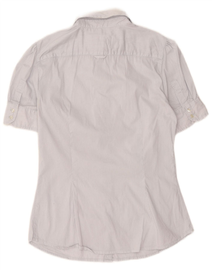 Cămașă cu mânecă scurtă pentru femei Zara UK 14 Medium White Pinstripe