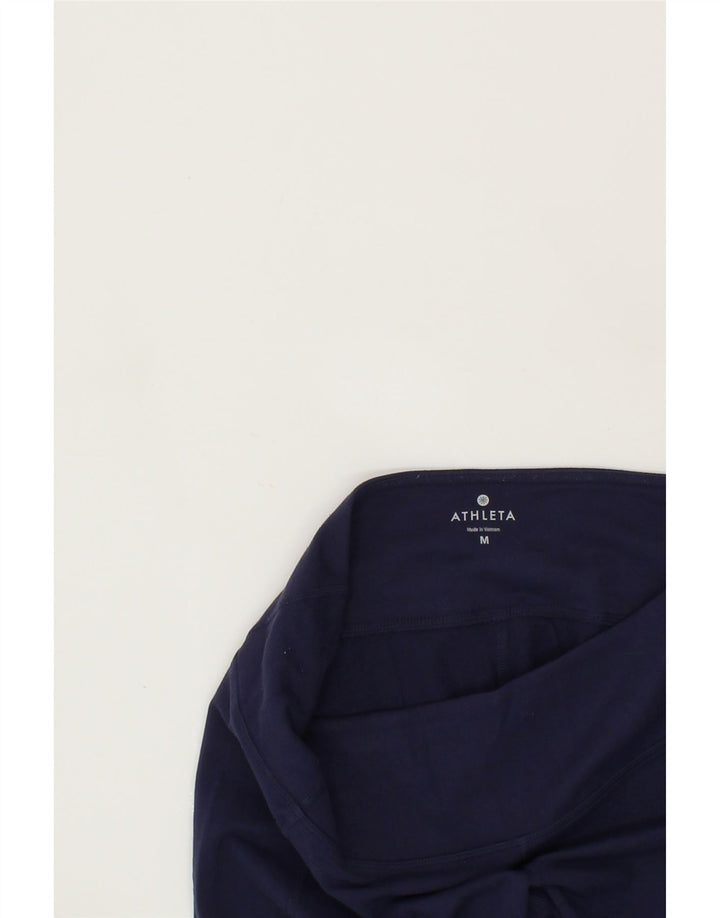 ATHLETA Womens Capri Leggings UK 12 Medium Navy Blue Nylon Vintage Athleta and Second-Hand Athleta from Messina Hembry 