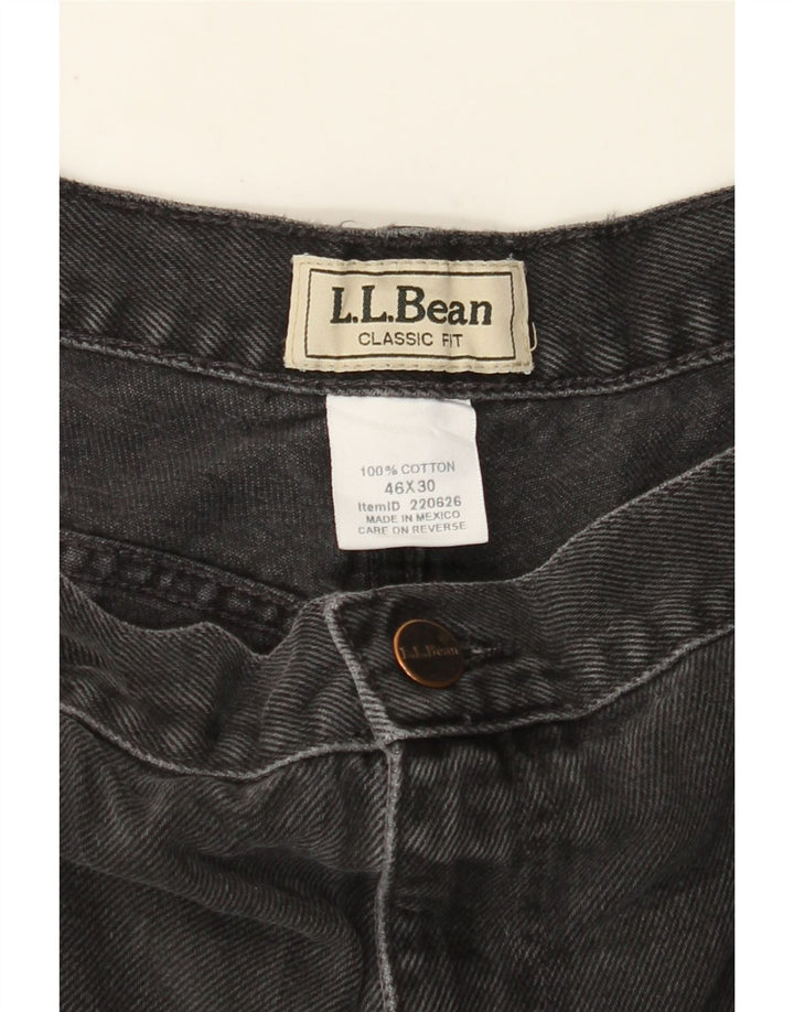 Blugi drepti pentru bărbați L.L.BEAN, cu ajustare clasică, W46 L30, bumbac negru