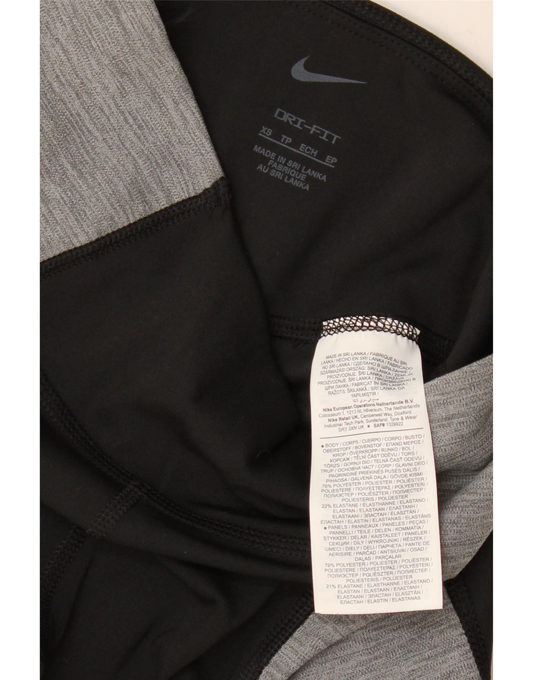 Leggings Dri Fit NIKE pentru femei UK 4 XS poliester negru color bloc