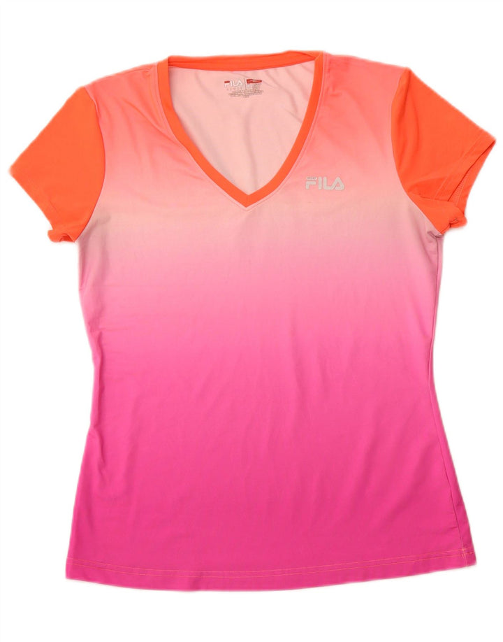 Top tricou FILA pentru femei UK 12 Medium Pink Colorblock