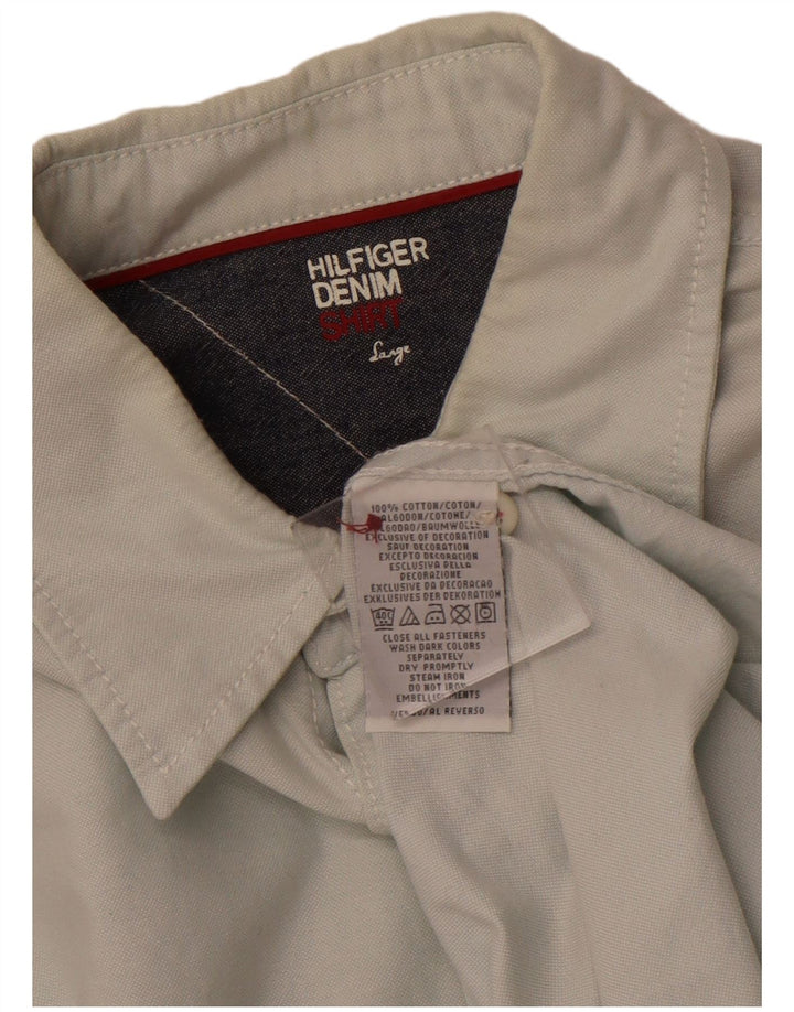TOMMY HILFIGER Cămașă Bărbați Mare Bumbac Verde