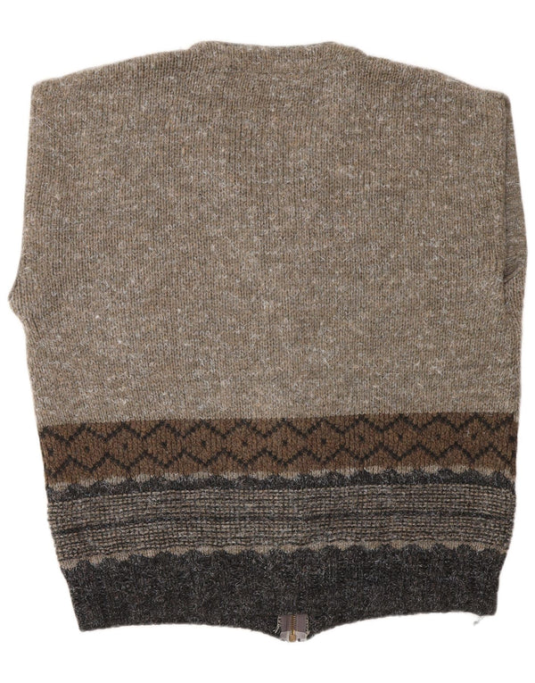 Pulover cardigan fără mâneci pentru bărbați CONSENSO XL maro geometric