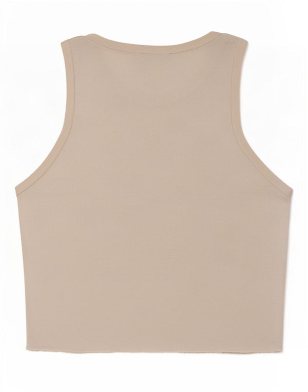 Zara Womens Crop Vest Top UK 12 Medium White Viscose