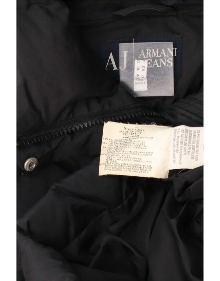 Palton căptușit pentru femei Armani Jeans UK 14 Poliamidă mare bleumarin