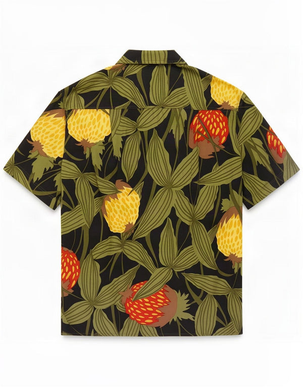 Cămașă vintage cu mânecă scurtă pentru femei UK 20 2XL bumbac floral multicolor