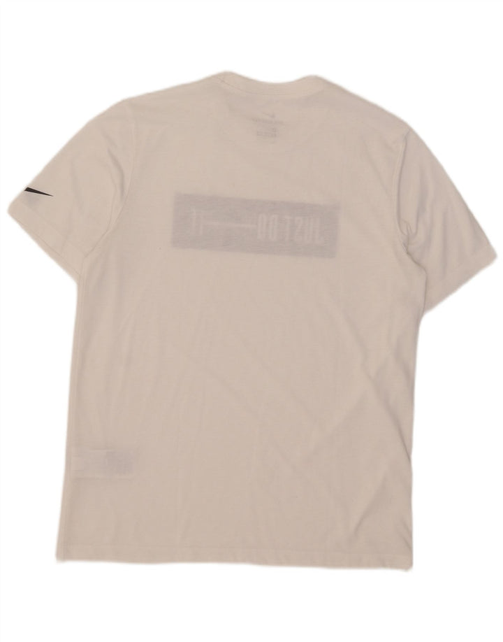 Tricou grafic Nike Dri Fit pentru bărbați Top din bumbac alb mediu
