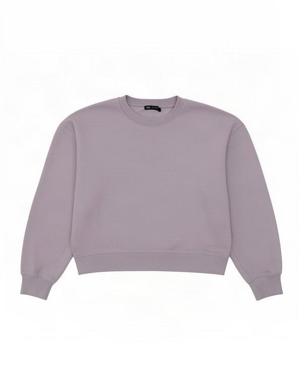 Pulover pentru damă Zara UK 14 Bumbac violet mediu