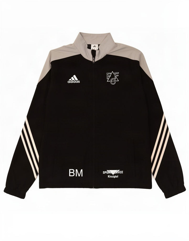Jachetă de top pentru trening grafic pentru bărbați Adidas, negru mediu, poliester bloc de culoare