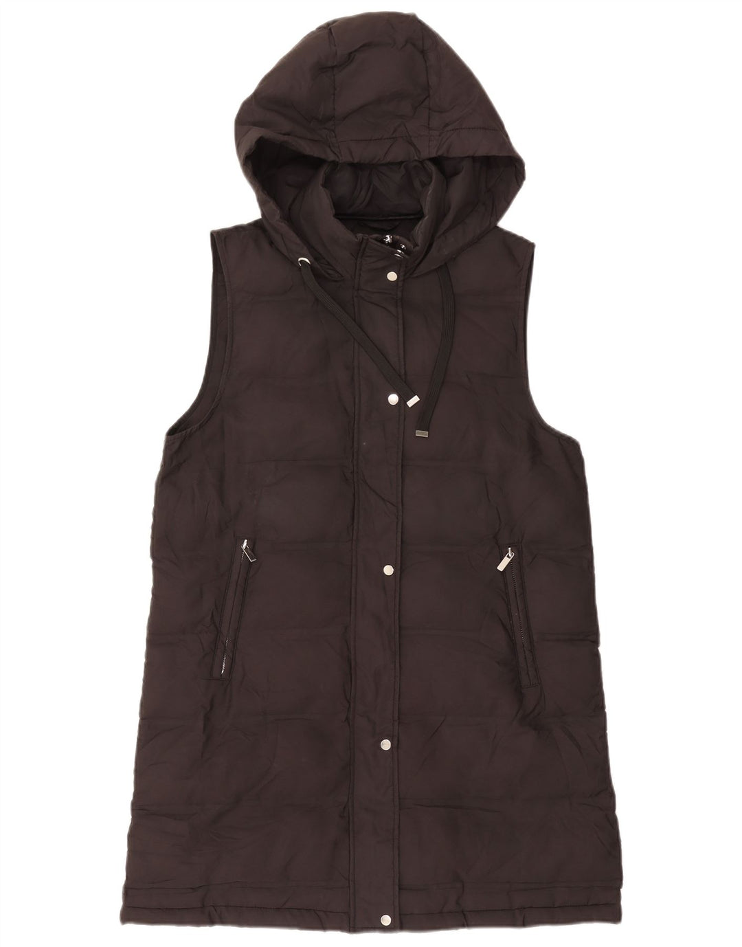 Gilet căptușit cu glugă pentru femei Zara UK 14 Medium Black