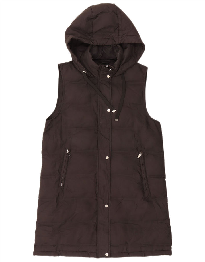 Gilet căptușit cu glugă pentru femei Zara UK 14 Medium Black