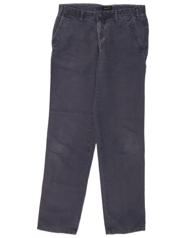 Massimo Dutti Pantaloni Chino Drepți Bărbați EU 44 Mari L32 L34 Bleumarin