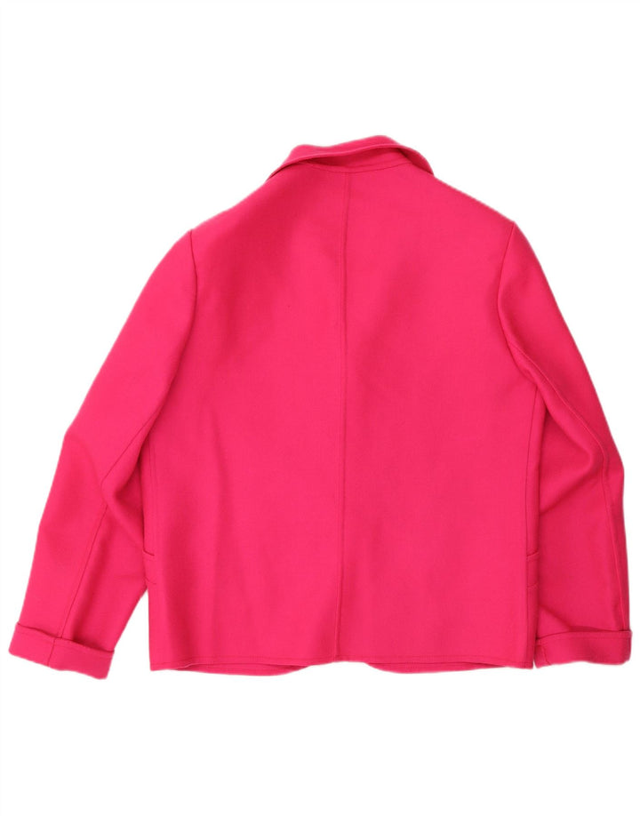 Jachetă Blazer Vintage Femei 1 Buton IT 44 Lână Roz Mediu