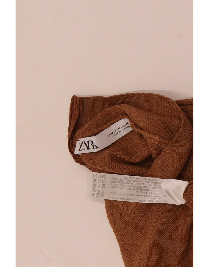 Bluză Crop Top Femei Zara UK 12 Medium Bej Viscoză