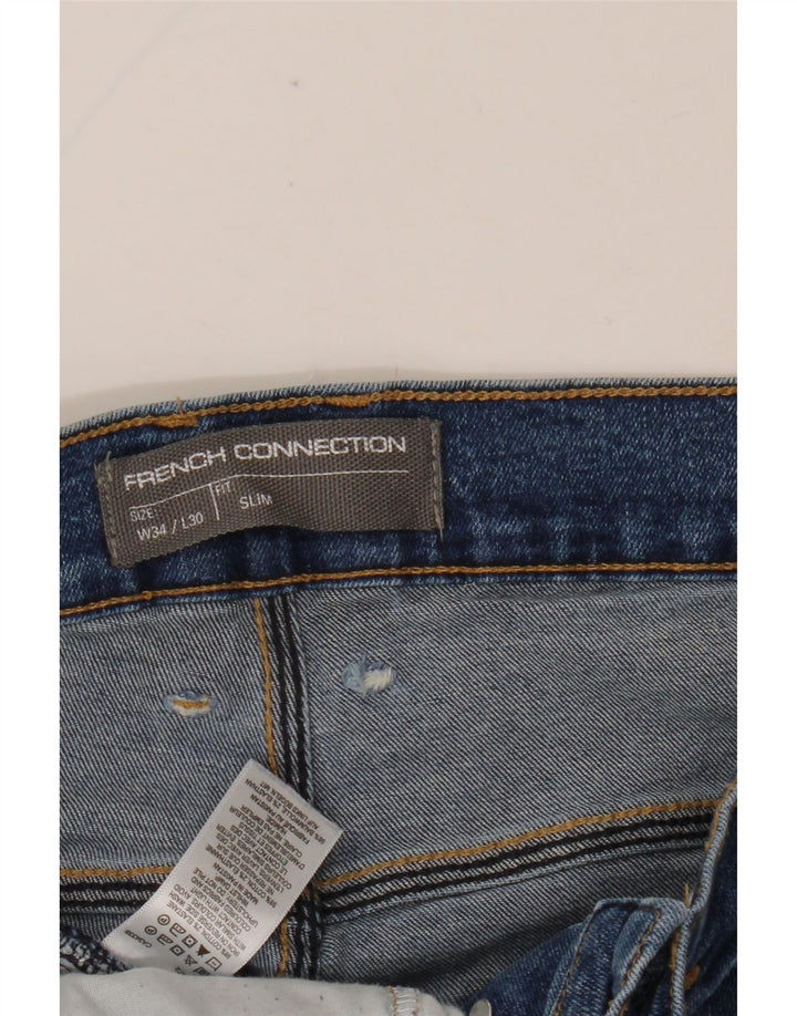 FRENCH CONNECTION Blugi slim pentru bărbați W34 L30 Bumbac albastru
