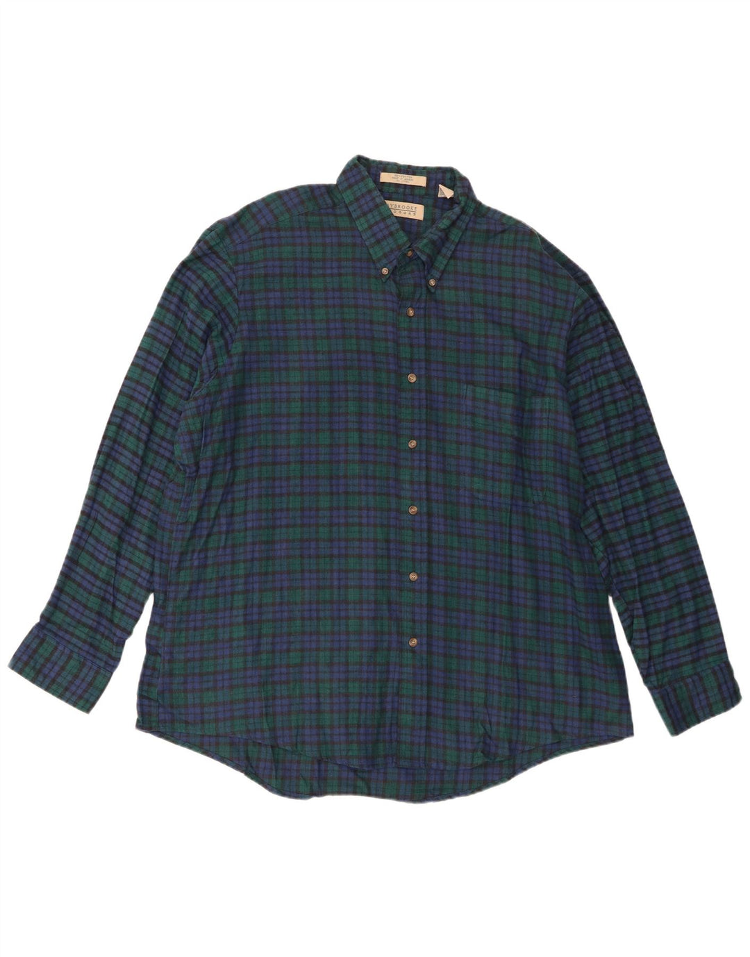 Cămașă de flanel pentru bărbați vintage XL, bumbac cu carouri verde