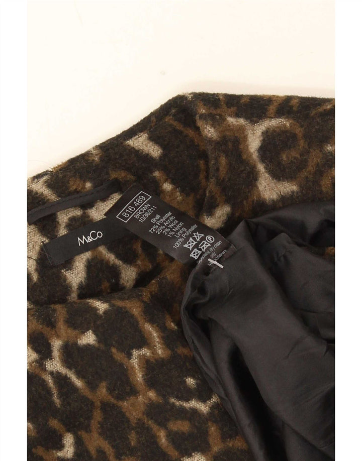 Pardesiu deschis pentru femei M&Co UK 8, maro mic, poliester cu imprimeu animal