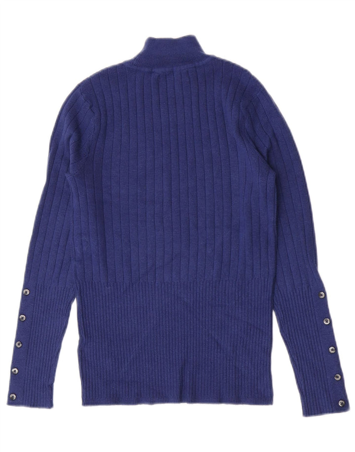 Pulover cu gât țestoasă pentru femei Marks & Spencer UK 8 Small Blue Viscose