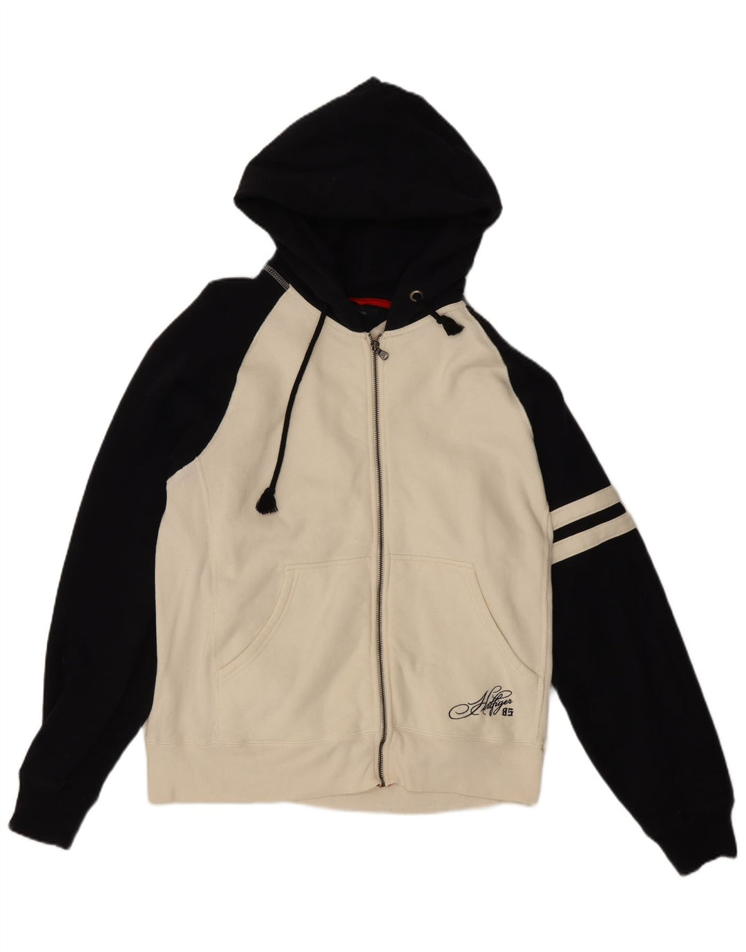 Pulover Tommy Hilfiger pentru bărbați, cu fermoar, alb mediu, color block
