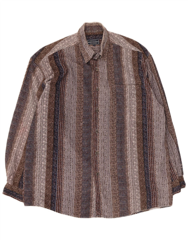 Cămașă Vintage bărbați mare, multicoloră, cu dungi