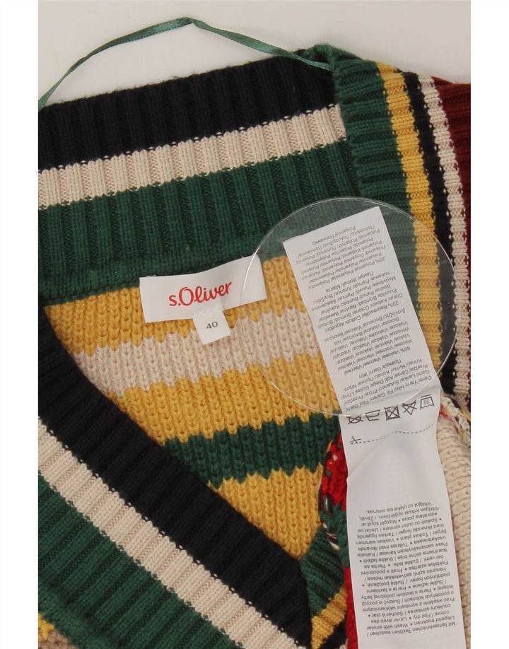 Pulover S.Oliver pentru femei cu decolteu în V EU 40 Mediu, multicolor, cu dungi