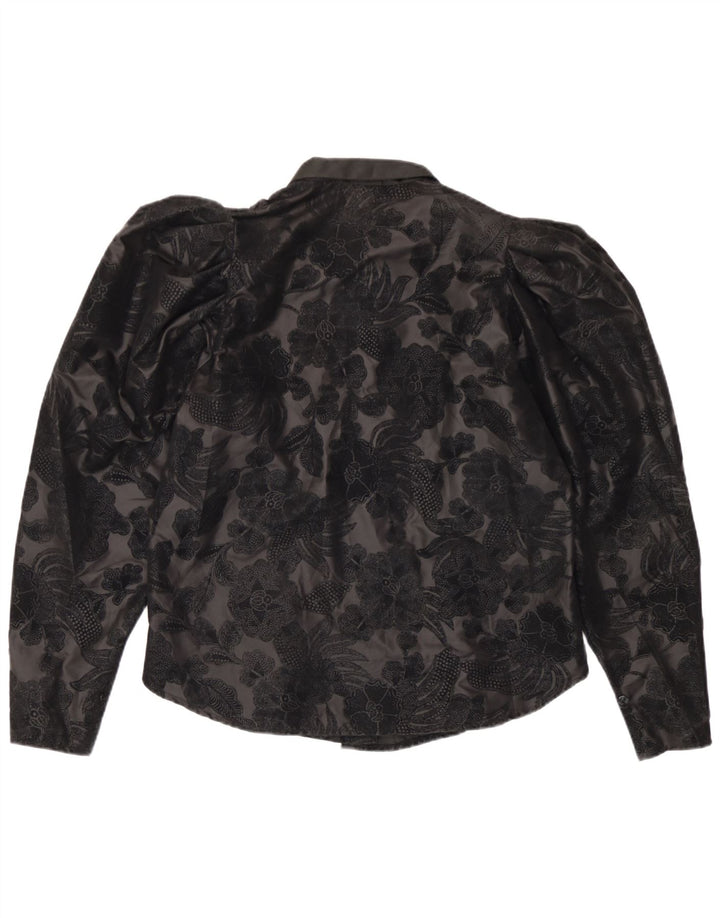 Bluză cămașă pentru femei Primavera Firenze UK 12 Poliester Floral Negru Mediu