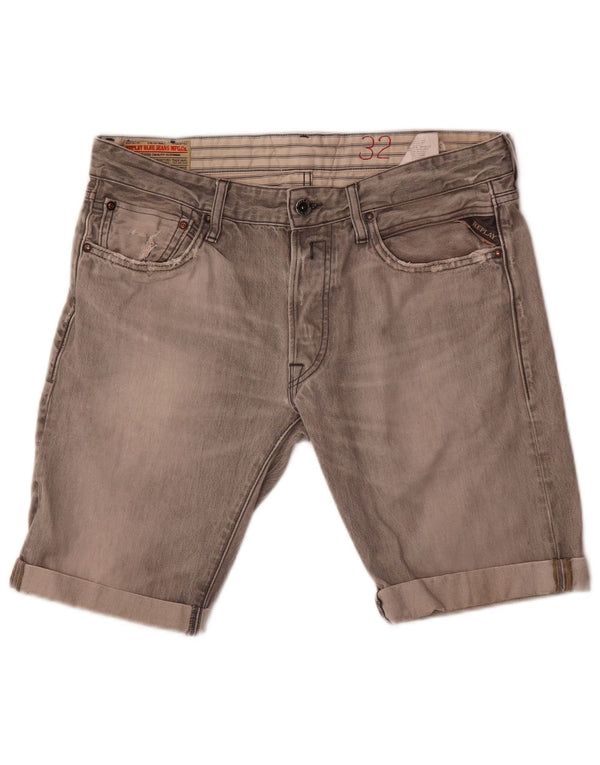 Replay Womens Lenrick Denim Shorts W32 Medium Grey Cotton