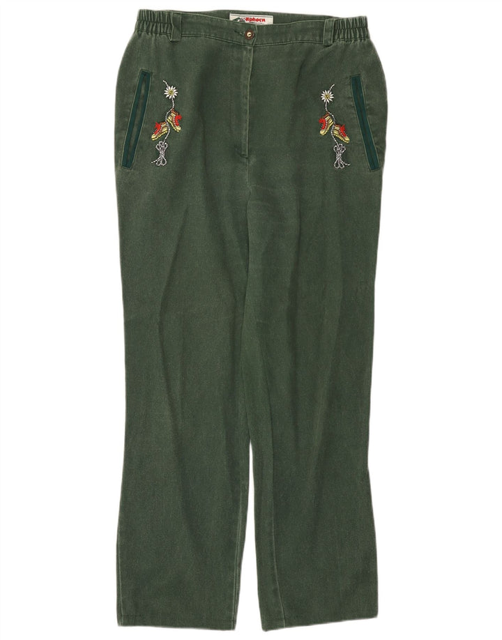 Pantaloni casual drepti pentru femei Alphorn EU 42 Mari L30 L28 Bumbac verde