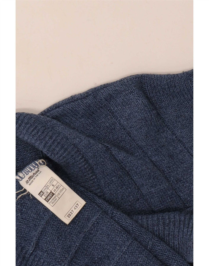 Cardigan St. Michael pentru bărbați Marks & Spencer, XL, acrilic, albastru bleumarin