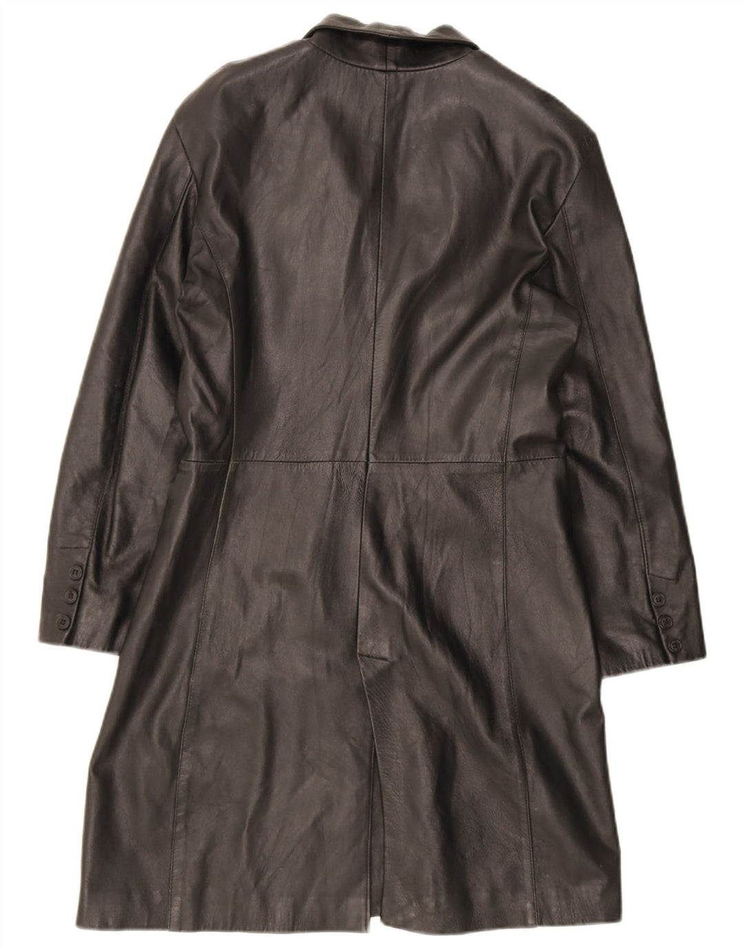 Palton din piele vintage pentru femei UK 18 XL din piele neagră