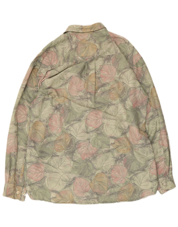 Cămașă Vintage pentru bărbați Mărimea 40 Medium Verde Floral