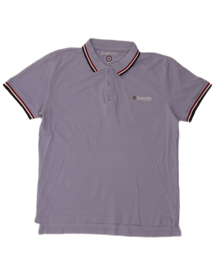 Tricou polo Lambretta pentru bărbați, bumbac albastru mediu