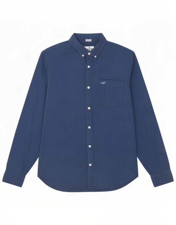 Hollister Mens Shirt Large Navy Blue Cotton