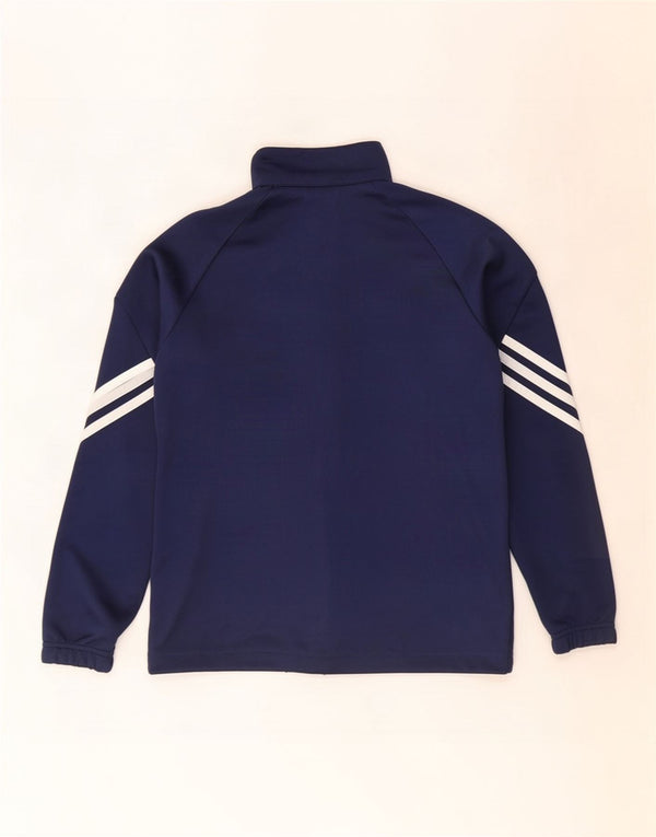 Jachetă de top pentru trening Adidas Climalite pentru băieți 11-12 ani, poliester bleumarin