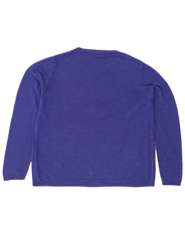 Pulover pentru damă Marks & Spencer, cu gâtul turn, UK 18 XL, albastru acrilic